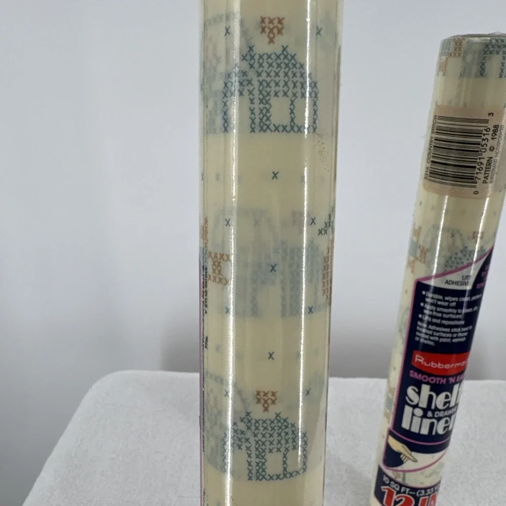 1986 Rubbermaid‎ Smooth 'N Easy Shelf  & Drawer Liner 5316 Country Stitch 10x12